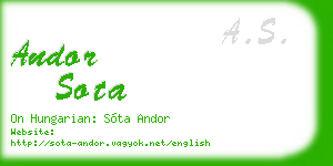 andor sota business card